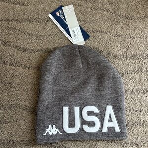 KAPPA x USA Ski & Snowboard Team Gray Knit Hat Size 06 NWT